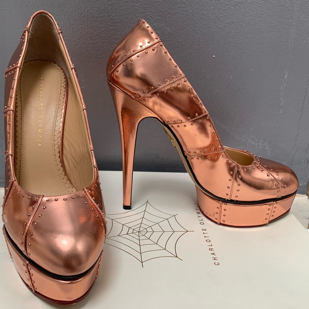 RARE🤩CHARLOTTE OLYMPIA - Copper Priscilla Heels Size EU40/US 9